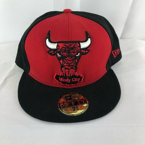 Chicago Bulls NBA Windy City New Era 59 Fifty Hardwood Classics Baseball Hat Cap - Picture 1 of 10